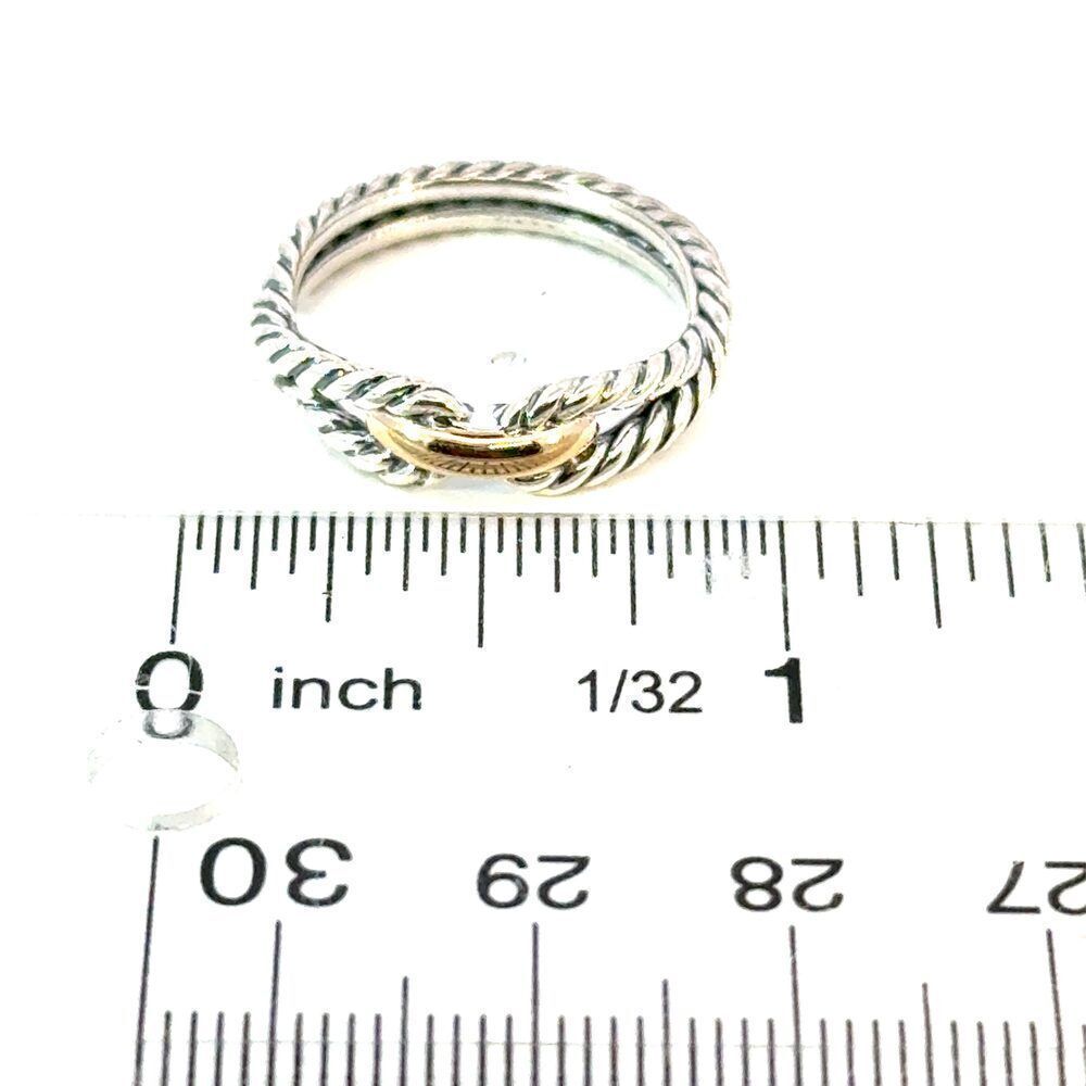 David Yurman Ladies Ring Size 7, 18k Gold & Sterling Silver Estate DY625 - Picture 6 of 6